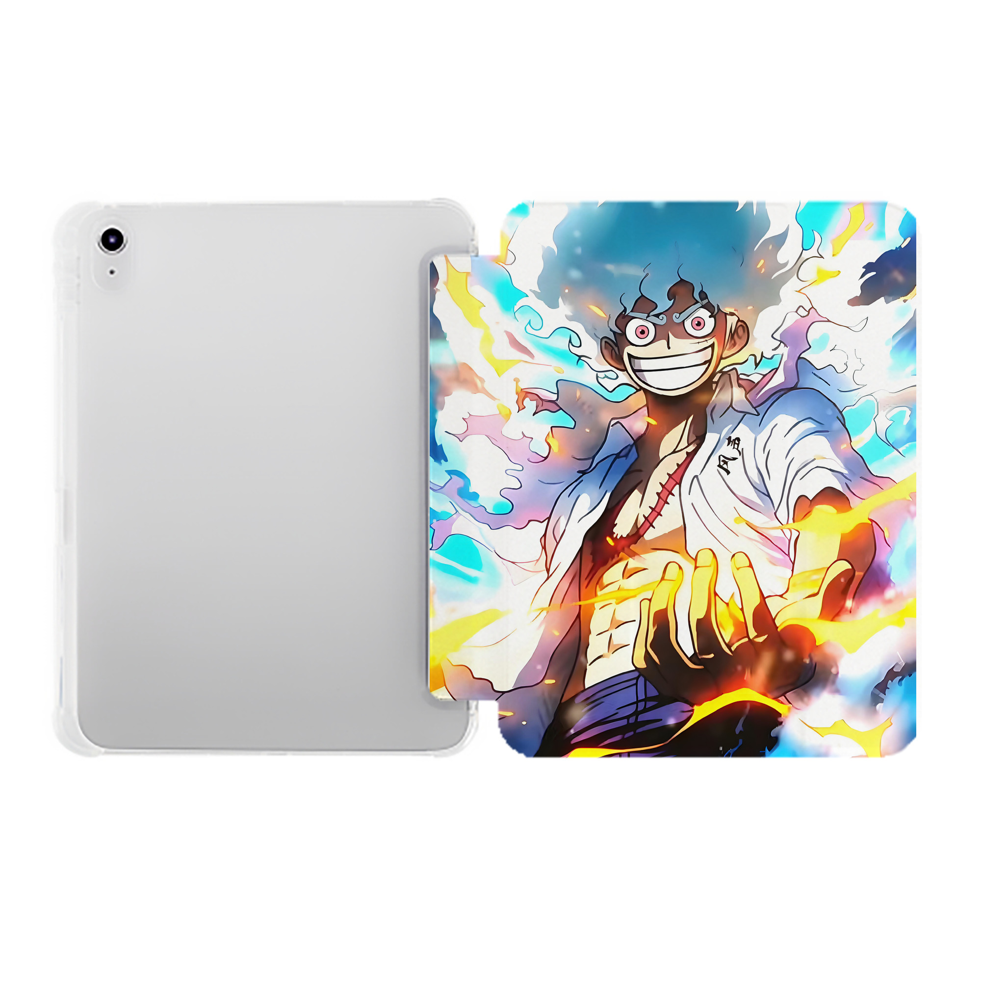 （画像用） ワンピース ONE PIECE IPad ケース ペン収納付き 三つ折りスタンド PUレザー×シリコン 対応機種9.5/10.5/10.9インチ